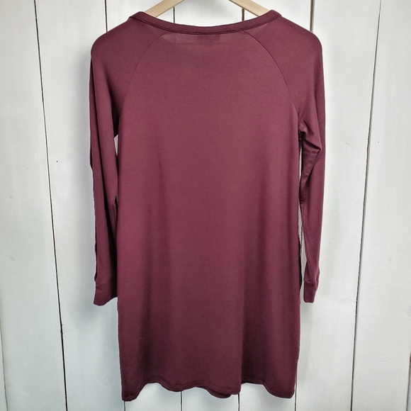 J. Jill Petite Wineberry Terry Sweatshirt Style Pullover Dress Size XSP - Picture 3 of 8